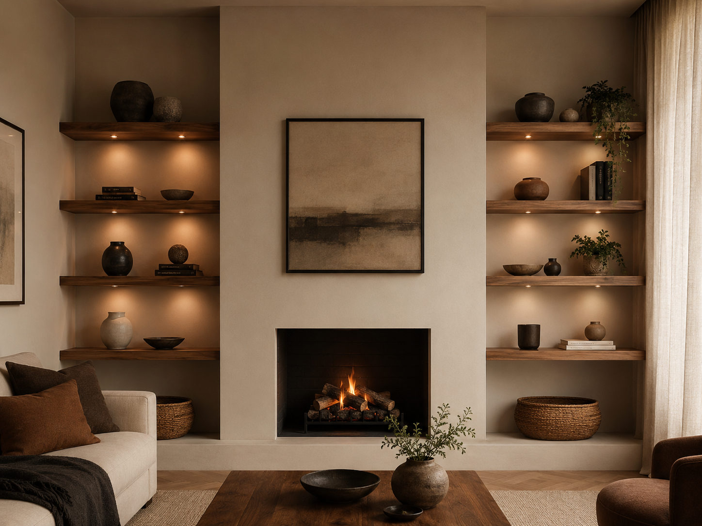 Alcove shelving example