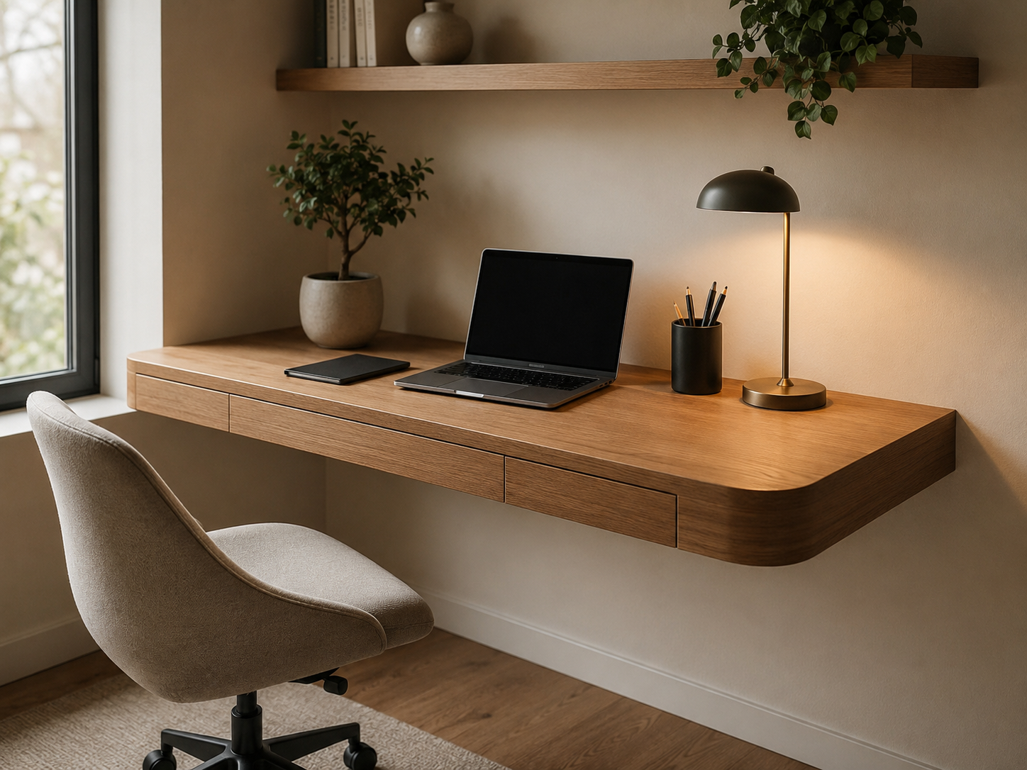 Floating desk example
